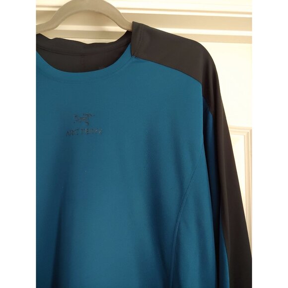 Arc'teryx Mens Teal Long Sleeve Activewear Athleisure Pullover Logo - Picture 4 of 16